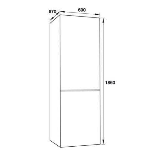 Kích thước Tủ lạnh Hafele 535.12.480