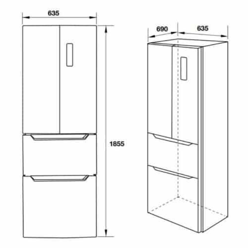 Tủ lạnh nhiều ngăn Hafele 356L HF-MULA 534.14.040 6 Kích thước Tủ lạnh nhiều ngăn Hafele 356L HF-MULA 534.14.040