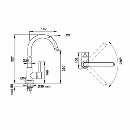 Vòi rửa bát Hafele Blancomida Jasmine 569.07.600