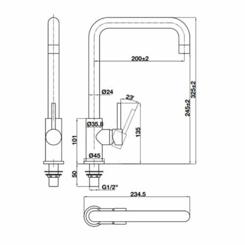 Vòi rửa bát Hafele HT21-CC1F245U 577.55.260