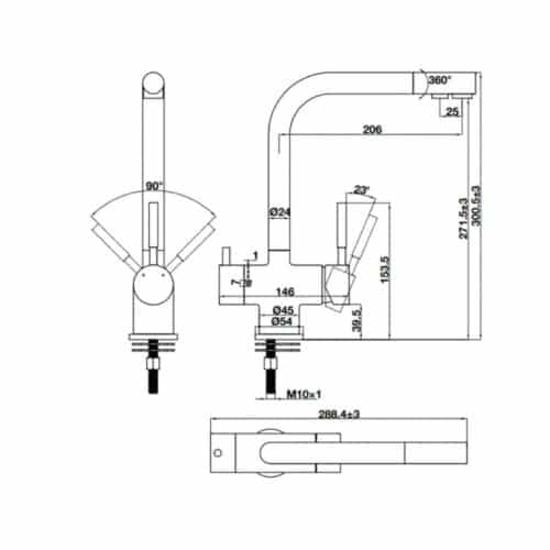 Vòi rửa bát Hafele HT21-CH2F271 577.55.210