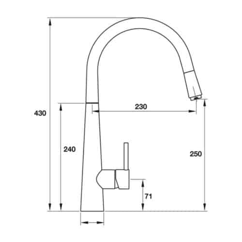 Vòi rửa bát inox Hafele HT19-CH1F250 570.51.000
