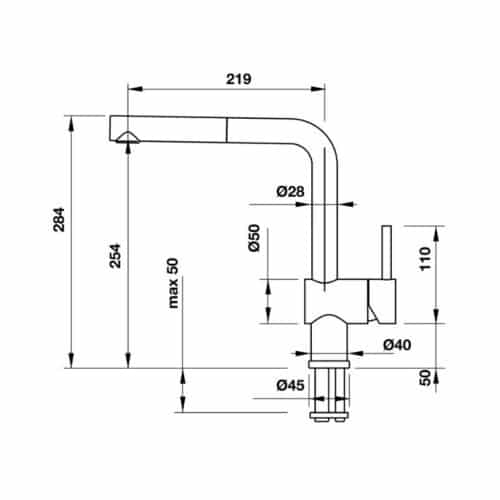 Vòi rửa bát inox Hafele Linus-S 565.68.250