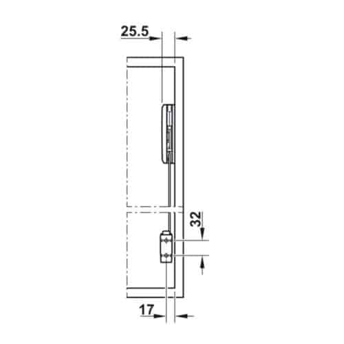 Bộ tay nâng FREE FOLD SHORT Hafele 493.05.734, xám 6 Lắp đặt bộ tay nâng FREE FOLD SHORT Hafele 493.05.734, xám