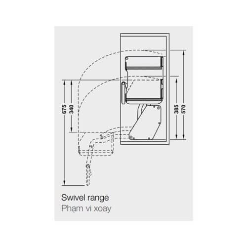 Lắp đặt kệ nâng hạ Imove Anthracite Double Hafele 504.68.313