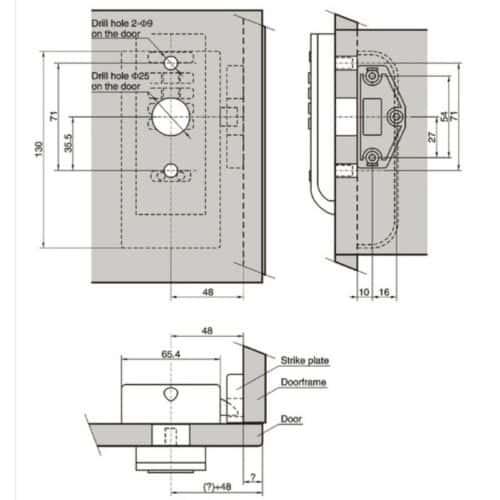 Lắp đặt Khóa cửa điện tử Hafele EL3300-TK 225.12.650