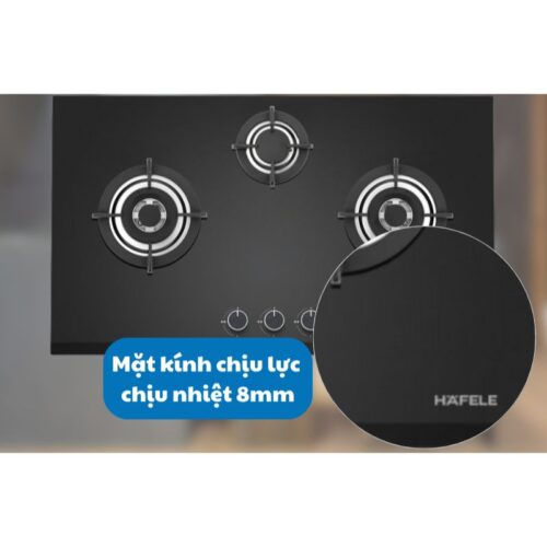 Mặt kính bếp gas 3 vùng nấu Hafele HC-G863B 538.06.298