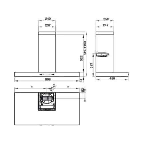 Thiết kế của Máy hút mùi Hafele HH-WI90B