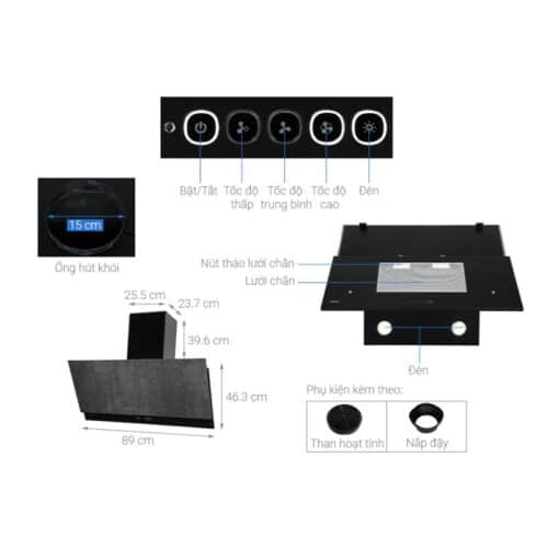 Thông số Máy hút mùi Hafele HH-WVS90A 533.86.003