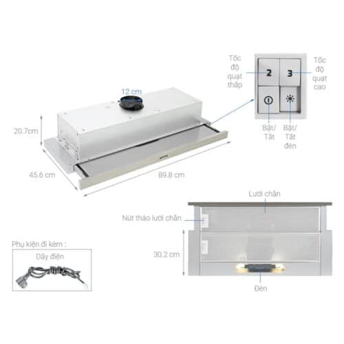Thông số Máy hút mùi âm Hafele Smeg KSET92E 536.84.872
