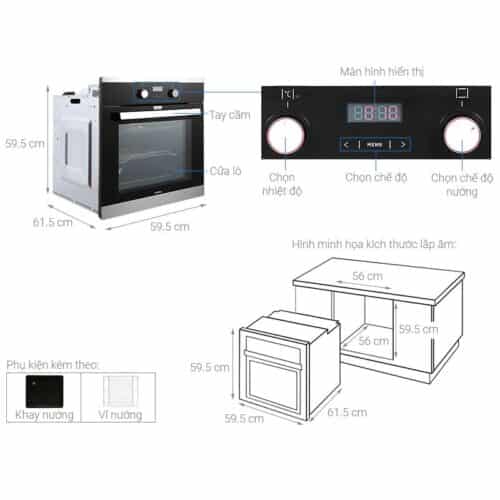 Thông số kỹ thuật lò nướng Hafele HO-KT60C 534.05.571