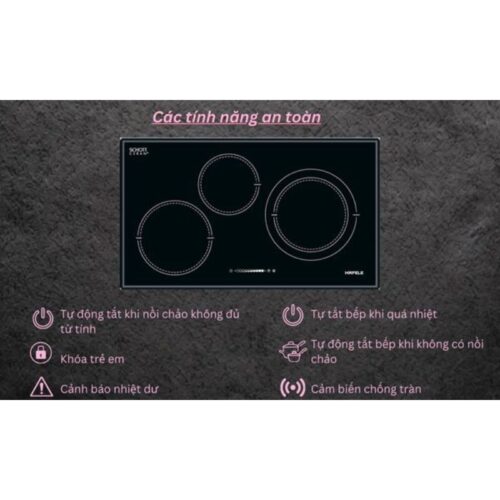 Tính năng bếp từ Hafele 3 vùng nấu HC I773B 536.01.595 lắp âm