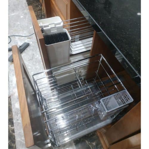 Bộ rổ dao thớt, chai lọ SONATA Cucina 549.20.215 mạ chrome 3 Ảnh thực tế bộ rổ dao thớt, chai lọ SONATA Cucina 549.20.215 mạ chrome