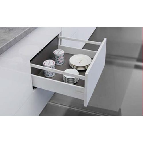 Ray hộp Hafele 552.55.716 Alto-S H80 mm màu trắng mờ 3 Ảnh thực tế ray hộp Hafele 552.55.716 Alto-S H80 mm màu trắng mờ