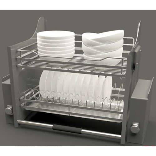 Ảnh thực tế rổ chén đĩa di động lướt dẹt LENTO Cucina 504.76.015 Inox 304