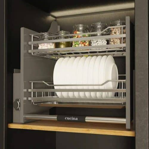 Giá bát đĩa di động lướt dẹt LENTO Cucina 504.76.017 Inox 304 3 Ảnh thực tế rổ chén đĩa di động lướt dẹt LENTO Cucina 504.76.017 Inox 304