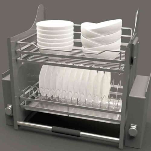 Giá bát đĩa di động lướt dẹt LENTO Cucina 504.76.018 Inox 304 3 Ảnh thực tế rổ chén đĩa di động lướt dẹt LENTO Cucina 504.76.018 Inox 304