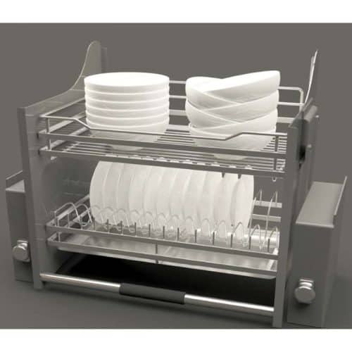 Giá bát đĩa di động lướt dẹt LENTO Cucina 504.76.218 mạ chrome 3 Ảnh thực tế rổ chén đĩa di động lướt dẹt LENTO Cucina 504.76.218 mạ chrome