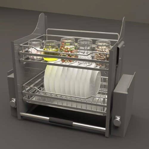 Giá bát đĩa di động lướt tròn LENTO Cucina 504.76.007 Inox 304 3 Ảnh thực tế rổ chén đĩa di động lướt tròn LENTO Cucina 504.76.007 Inox 304