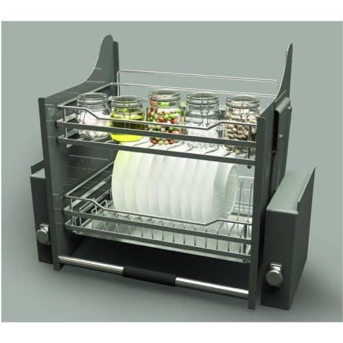 Giá bát đĩa di động lướt tròn LENTO Cucina 504.76.207 mạ chrome 3 Ảnh thực tế rổ chén đĩa di động lướt tròn LENTO Cucina 504.76.207 mạ chrome