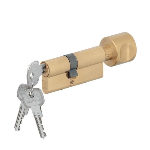 Ảnh thực tế ruột khóa 1 đầu chìa, 1 đầu vặn Hafele 916.96.662, 60mm Đồng thau