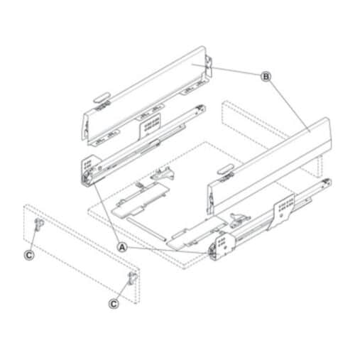 Lắp đặt Bộ ngăn kéo Hafele 513.31.735