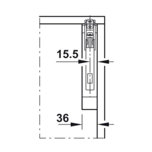 Thiết kế của Bộ tay nâng FREE FLAP 1.7 Hafele 493.05.831 nắp xám