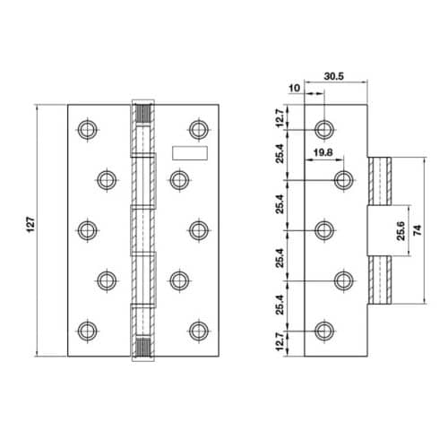 Bản lề lá Hefele Bauma 926.20.347 3 Kích thước bản lề lá Bauma 926.20.347