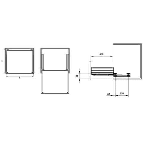 Kích thước bộ rổ chén đĩa CAPPELLA Cucina 549.08.208 mạ chrome