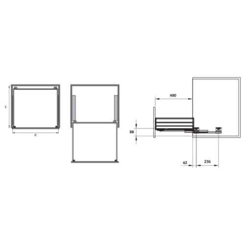 Kích thước bộ rổ xoong nồi CAPPELLA Cucina 549.08.227 mạ chrome