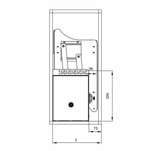 Kích thước rổ chén đĩa di động lướt dẹt LENTO Cucina Hafele 504.76.215 mạ chrome