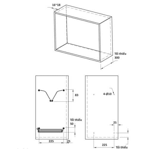 Giá bát đĩa không khung PRESTO Cucina 544.40.028 Inox 304 5 Kích thước rổ chén đĩa không khung PRESTO Cucina 544.40.028 Inox 304