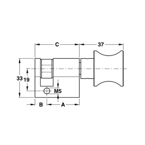 Kích thước ruột khóa 1 đầu vặn Hafele 916.08.414