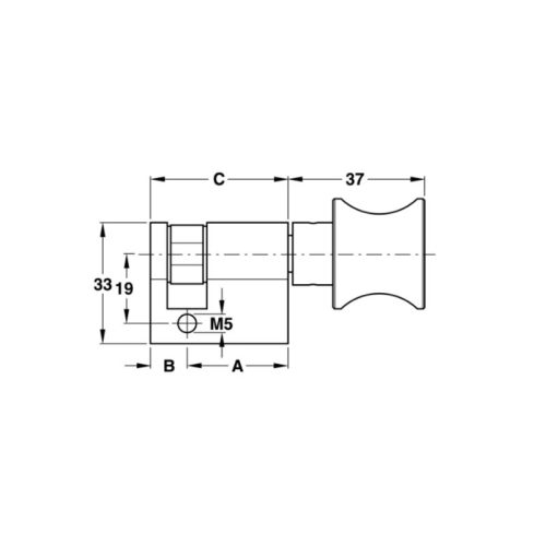 Kích thước ruột khóa 1 đầu vặn Hafele 916.08.454