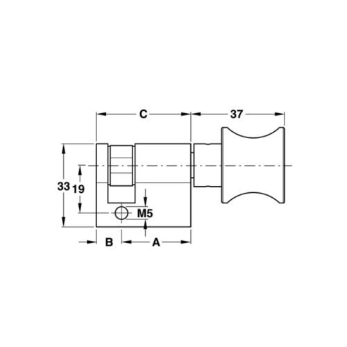 Kích thước ruột khóa 1 đầu vặn Hafele 916.96.209