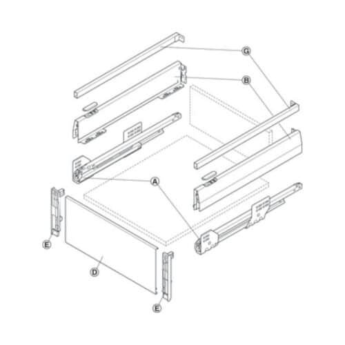 Bộ ngăn kéo Hafele 513.42.725 Matrix Box P50 VIS 16/92/1200/500mm trắng mờ 5 Lắp đặt Bộ ngăn kéo Hafele 513.42.725 Matrix Box P50 VIS 16/92/1200/500mm trắng mờ