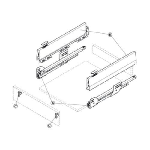 Lắp đặt Bộ ngăn kéo Hafele 551.74.725