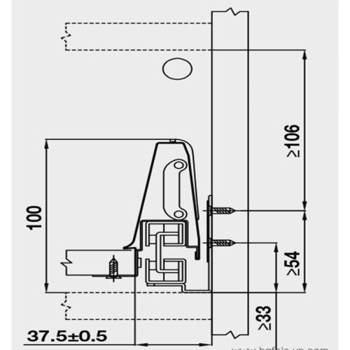 Ray hộp Hafele 552.77.085 Alto màu xám, H135X500m 4 Lắp đặt ray hộp Hafele 552.77.085 Alto màu xám, H135X500m