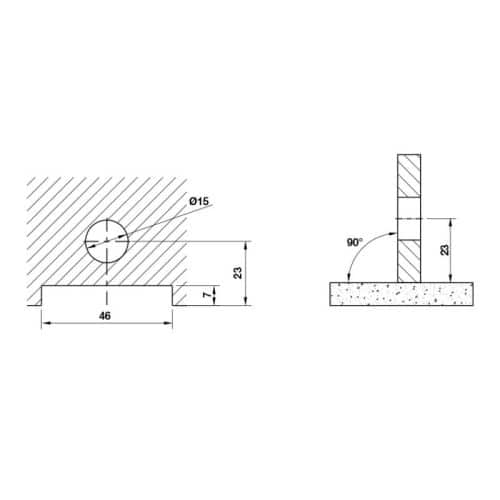 Lắp đặt kẹp kính tường 90 độ Bauma 981.77.963