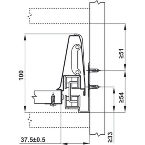 Ray hộp Hafele 552.03.785 Inner Alto âm giảm chấn H84xD500mm trắng mờ (1)
