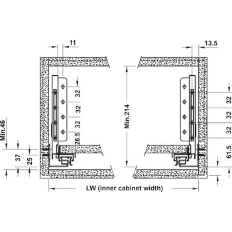 Ray hộp Hafele 552.36.355 Alto-S nhấn mở H170 mm xám đậm (1) Ray hộp Hafele 552.36.355 Alto-S nhấn mở H170 mm xám đậm (1)
