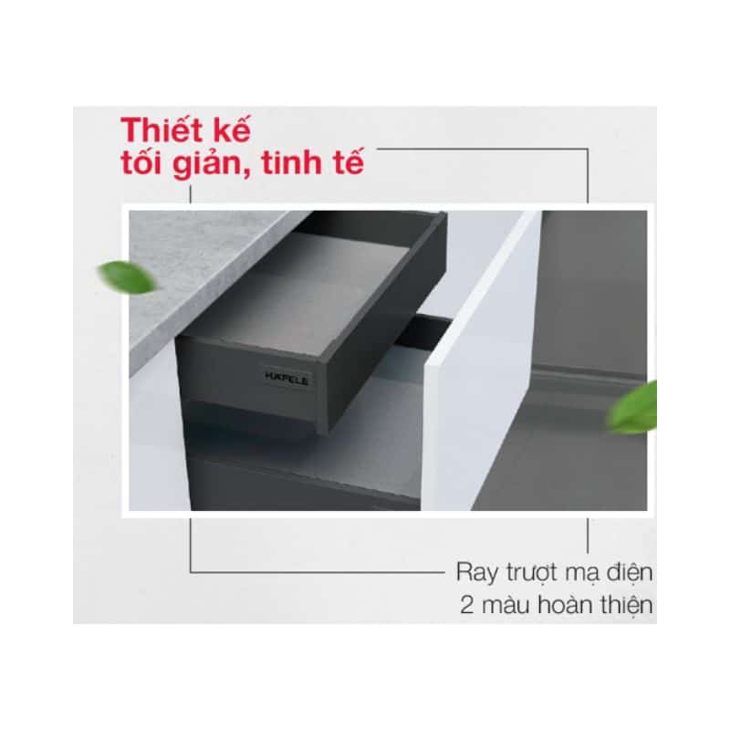 Thiết kế Ray hộp Hafele 552.36.355 Alto-S nhấn mở H170 mm xám đậm Thiết kế Ray hộp Hafele 552.36.355 Alto-S nhấn mở H170 mm xám đậm