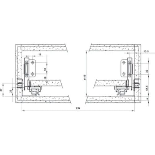 Ray hộp Hafele 552.55.307 Inner Alto-S S5 giảm chấn H80mm màu xám 4 Ray hộp Hafele 552.55.307 Inner Alto-S S5 giảm chấn H80mm màu xám (2)