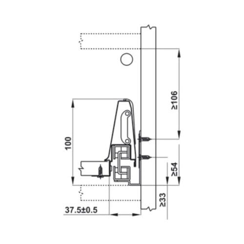Thiết kế của Ray hộp Hafele 552.77.781 Alto màu trắng mờ, H135X300m