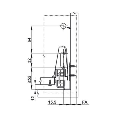 Ray hộp Hafele 552.77.785 Alto màu trắng mờ, H135X500m 6 Thiết kế của Ray hộp Hafele 552.77.785 Alto màu trắng mờ, H135X500m
