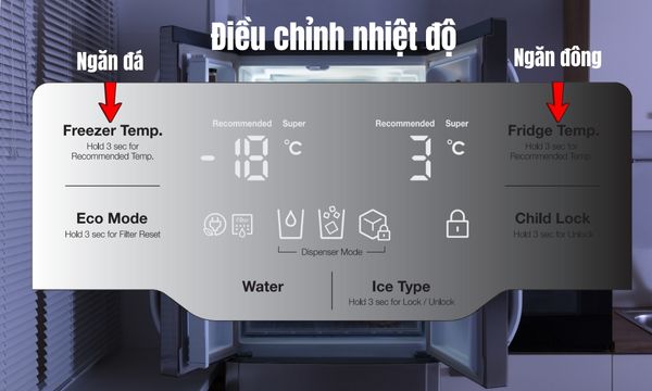 Cách sử dụng tủ lạnh Hafele an toàn cho thực phẩm 8 Điều chỉnh nhiệt độ