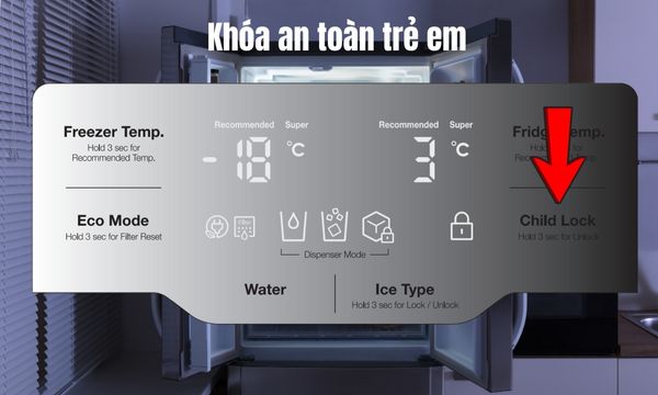 Cách sử dụng tủ lạnh Hafele an toàn cho thực phẩm 10 Khóa an toàn trẻ em