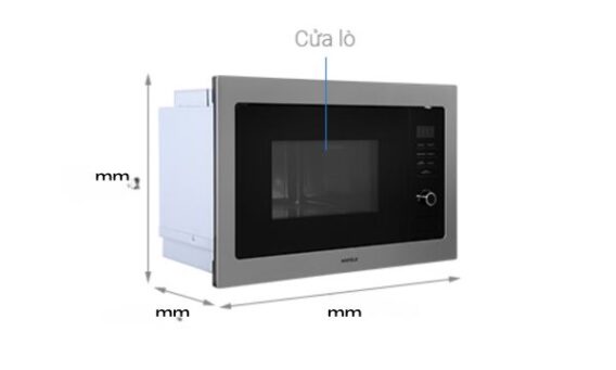 Kích thước bên ngoài lò vi sóng hafele