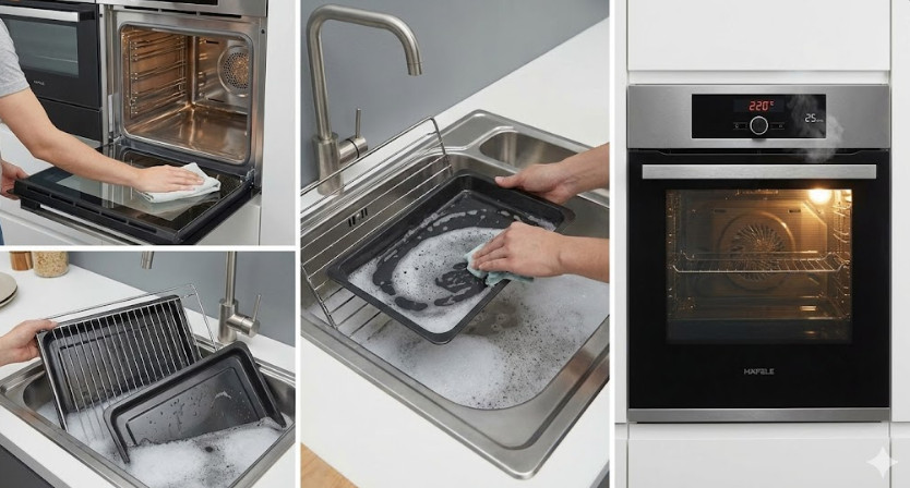 Vệ sinh nhẹ và làm nóng lò nướng Hafele