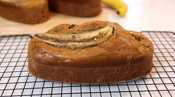 Thành phẩm bánh chuối khi nướng